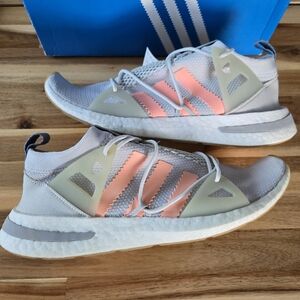 Adidas Women's Arkyn B37071 Grey Orange Lightweight Running Shoes Size 11W/10M